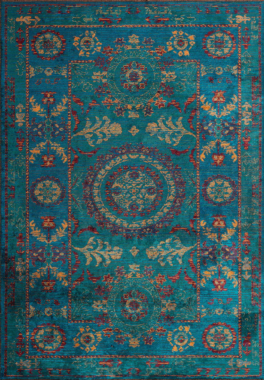 PALACE ORANGE - CHERRY - DARK TURQUOISE - CYAN RUG