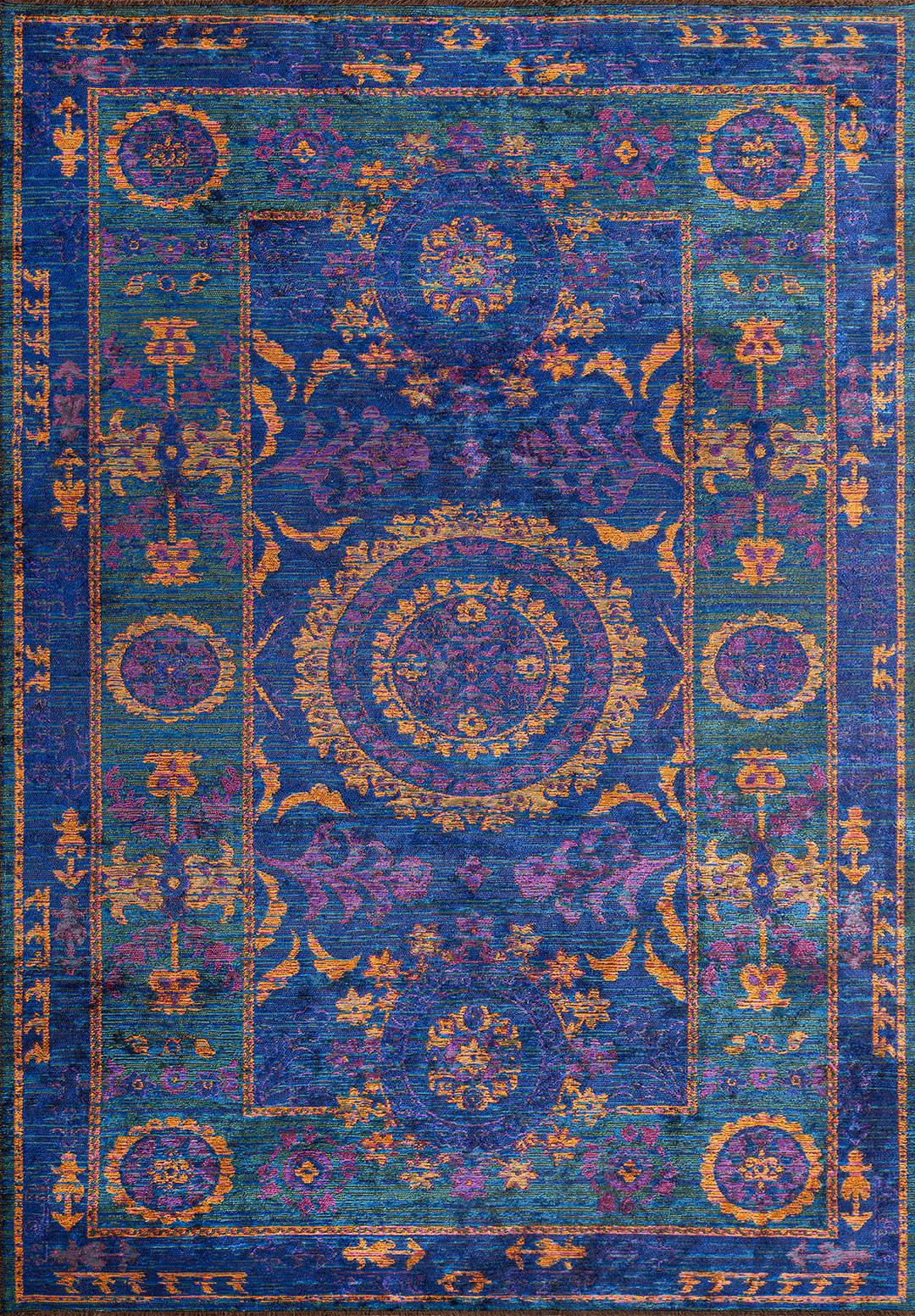 PALACE PURPLE - ORANGE - SAXON BLUE - DARK GREEN RUG