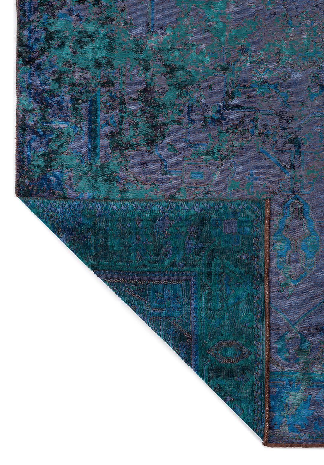 MONARCH ERA CHARCOAL - DARK TURQUOISE - CYAN - NAVY BLUE RUG