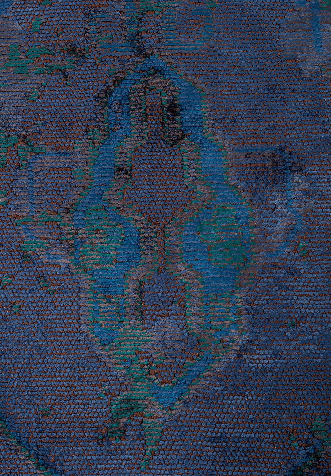 MONARCH ERA CHARCOAL - DARK TURQUOISE - CYAN - NAVY BLUE RUG