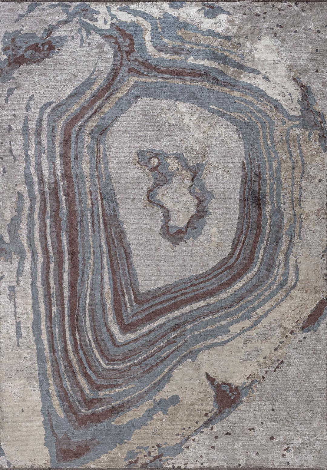 SMOKE BONE - BEIGE - BLUE - DARK MINK RUG