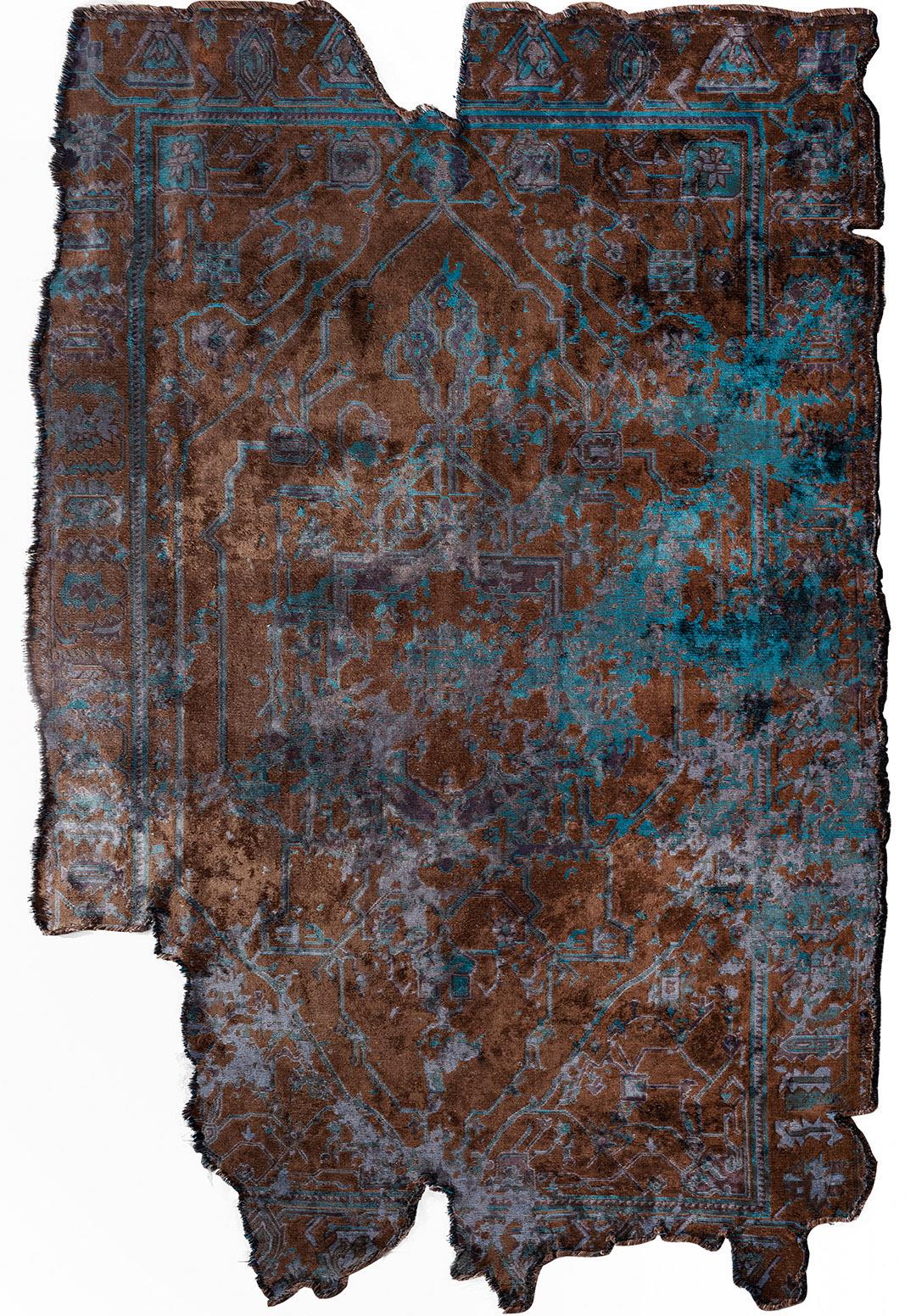 MONARCH ERA NAVY BLUE - CYAN - DARK NAVY - DARK BROWN RUG