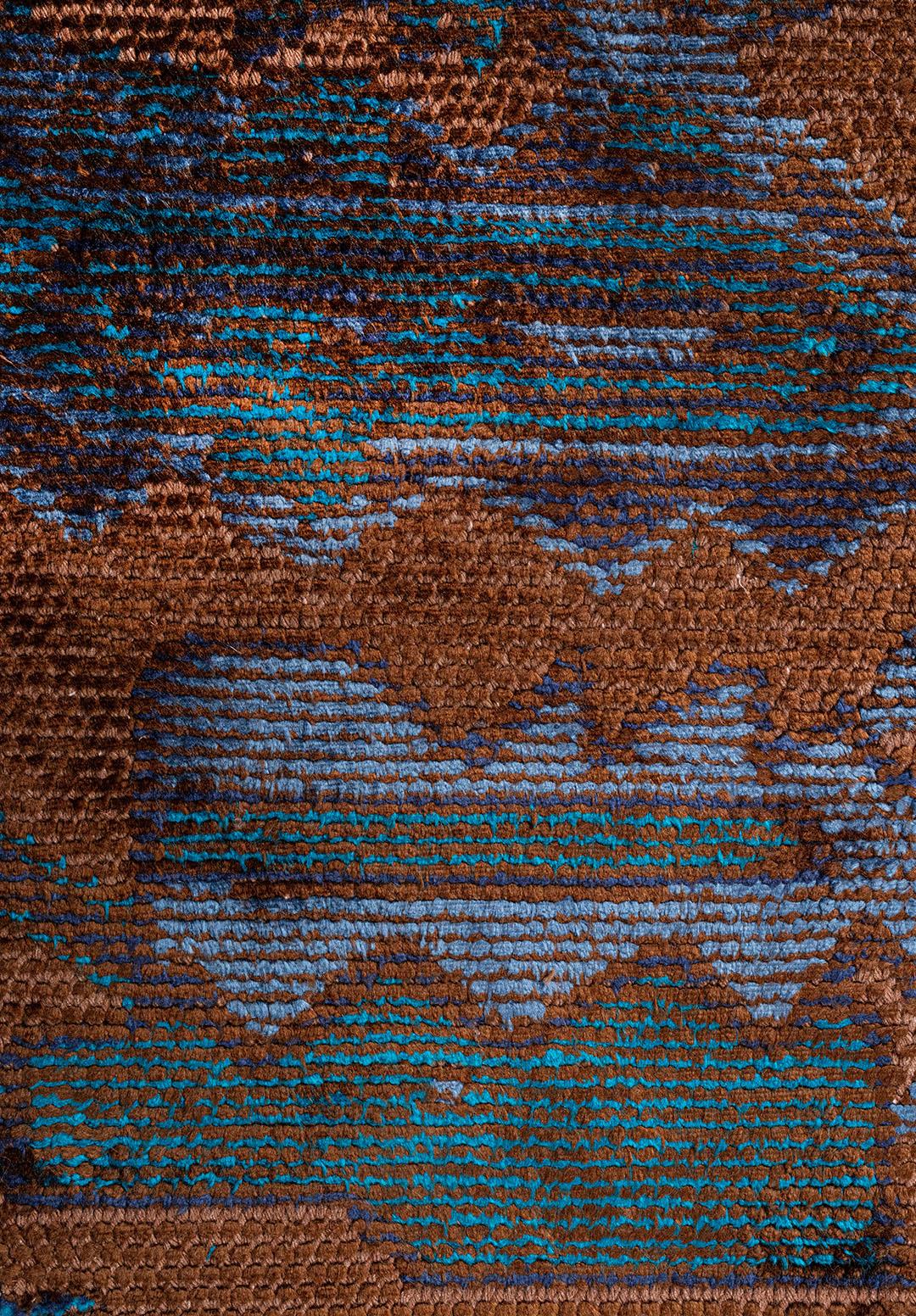 MONARCH ERA NAVY BLUE - CYAN - DARK NAVY - DARK BROWN RUG