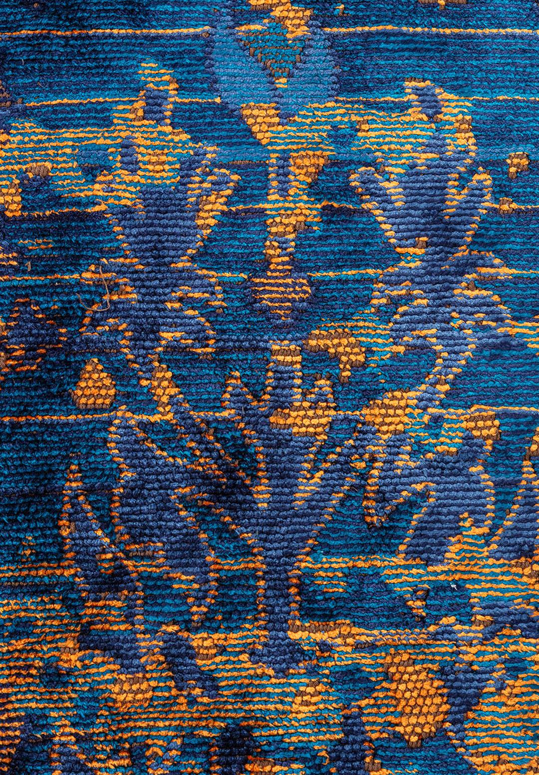 SPLENDOR ERA ORANGE - CYAN - DARK NAVY - NAVY BLUE RUG