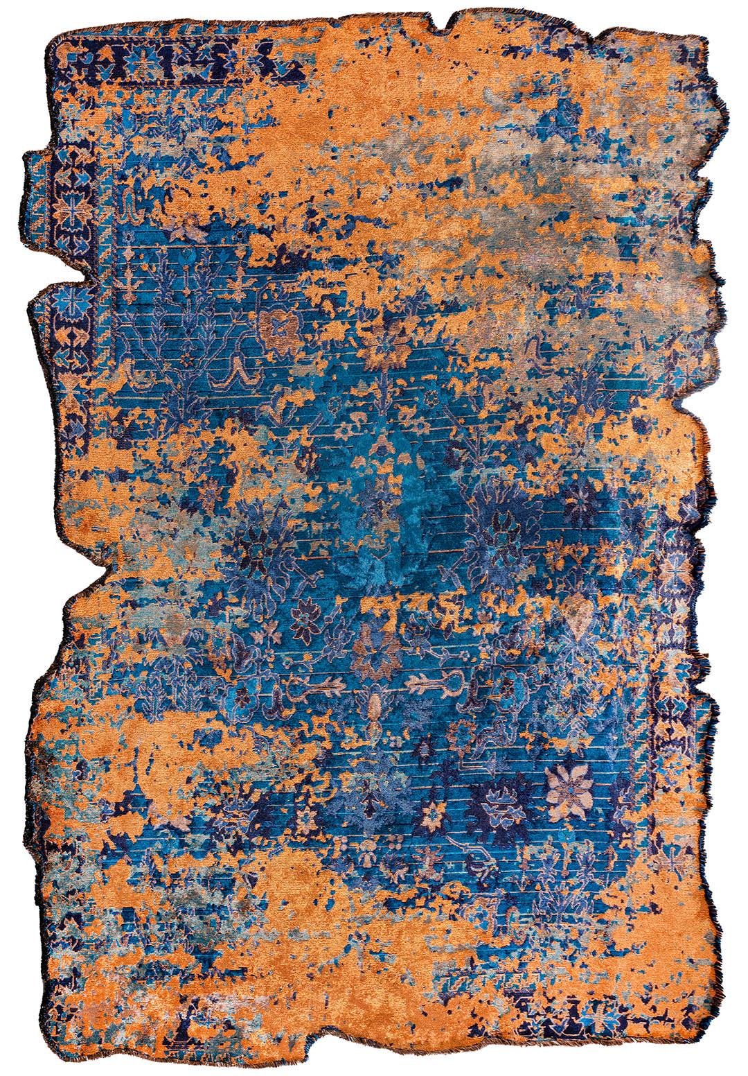 SPLENDOR ERA ORANGE - CYAN - DARK NAVY - NAVY BLUE RUG