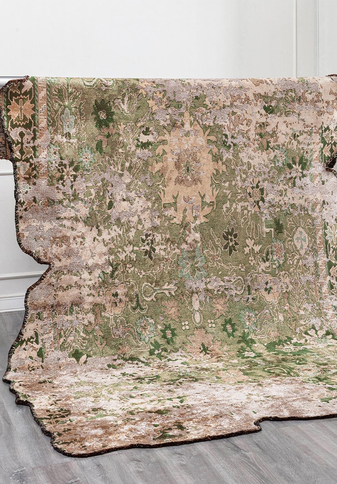 SPLENDOR ERA LIGHT CREAM - DARK BEIGE - FOREST GREEN - DARK BEIGE RUG