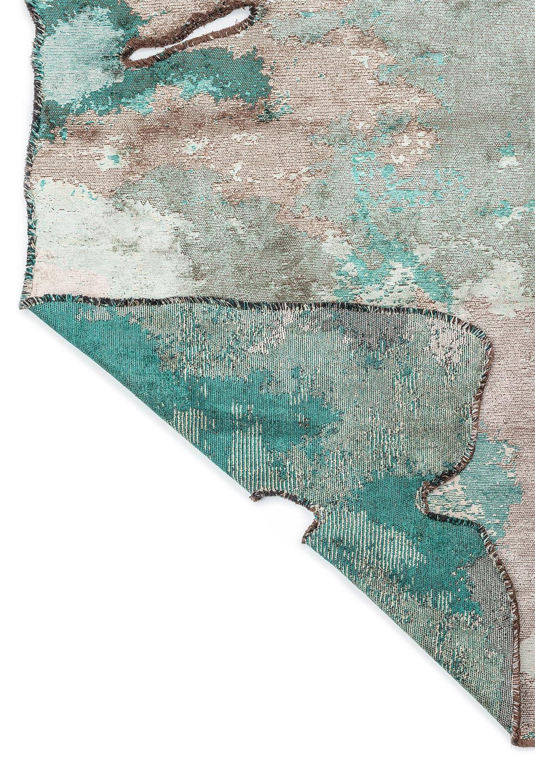 MIST RIVER GREEN - BEIGE - DARK GREEN - STONE RUG