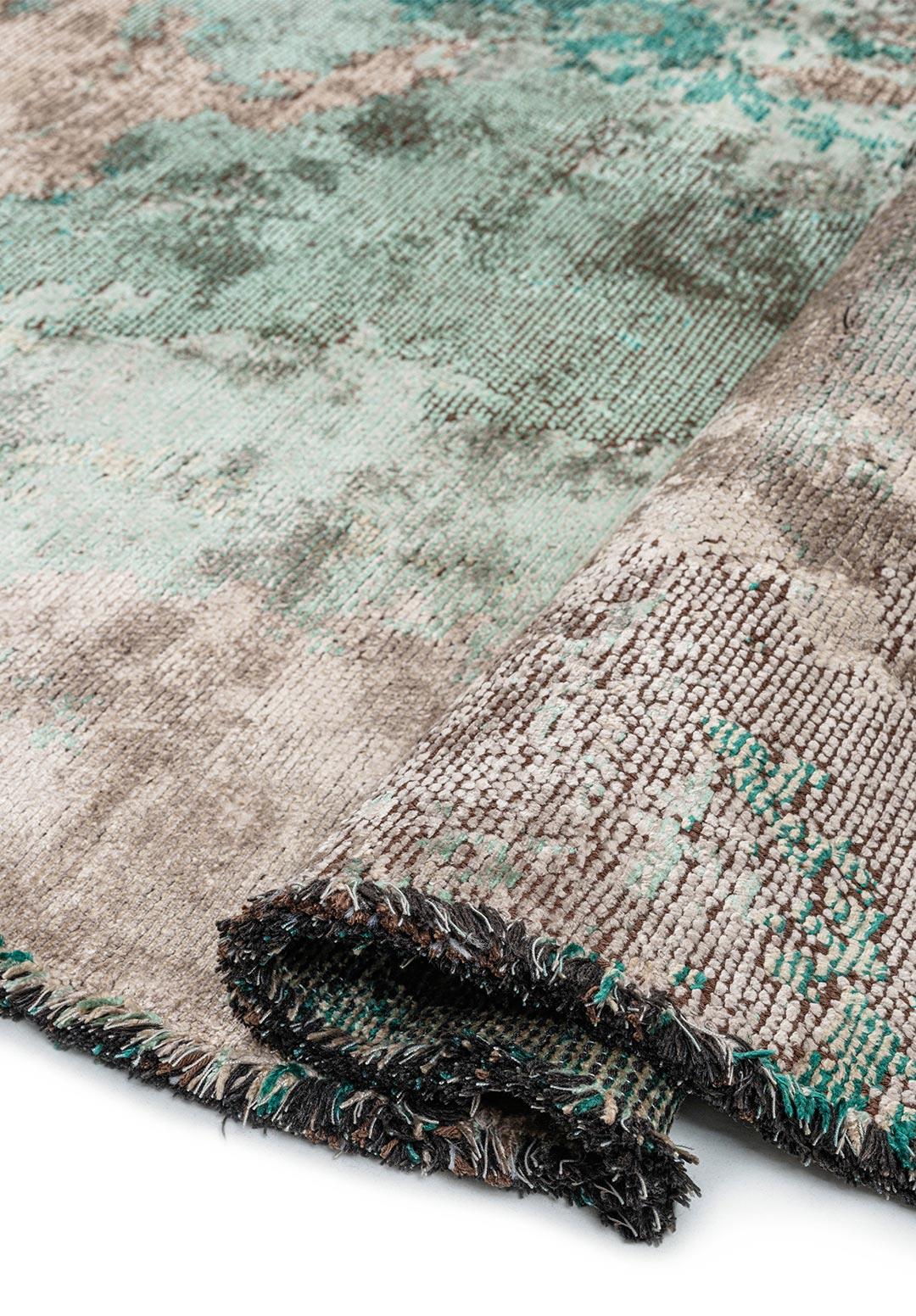 MIST RIVER GREEN - BEIGE - DARK GREEN - STONE RUG