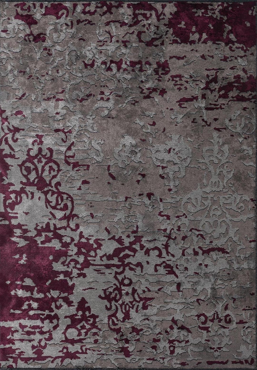 VALENCIA DARK DAMSON - DARK GREY - LIGHT GREY RUG - 1