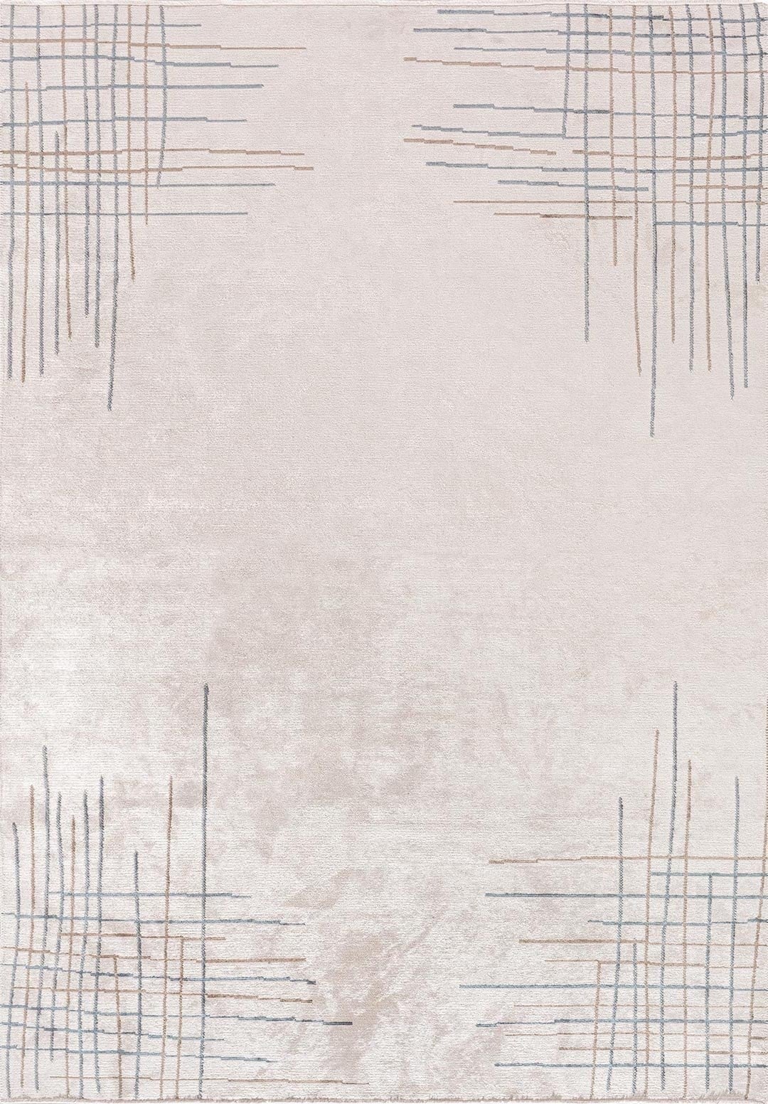 MANHATTAN ECRU - NOUGAT - BLUE RUG