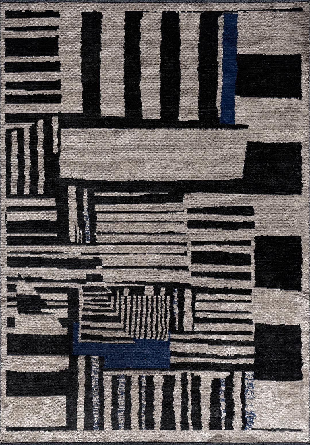 OXFORD BLACK - DARK NAVY - BEIGE RUG - 1