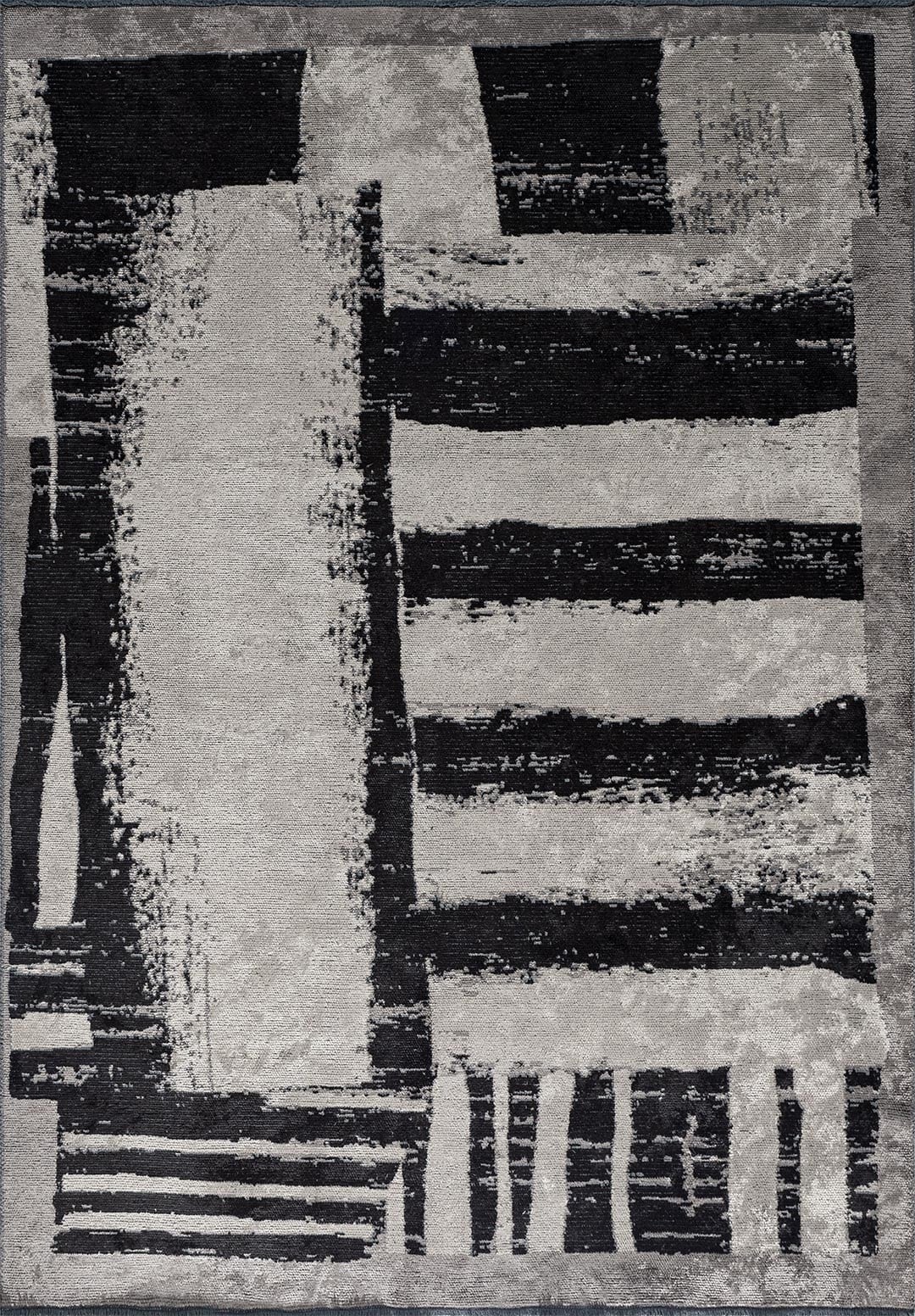 CAMBRIDGE BLACK - DARK GREY - CREAM RUG - 1