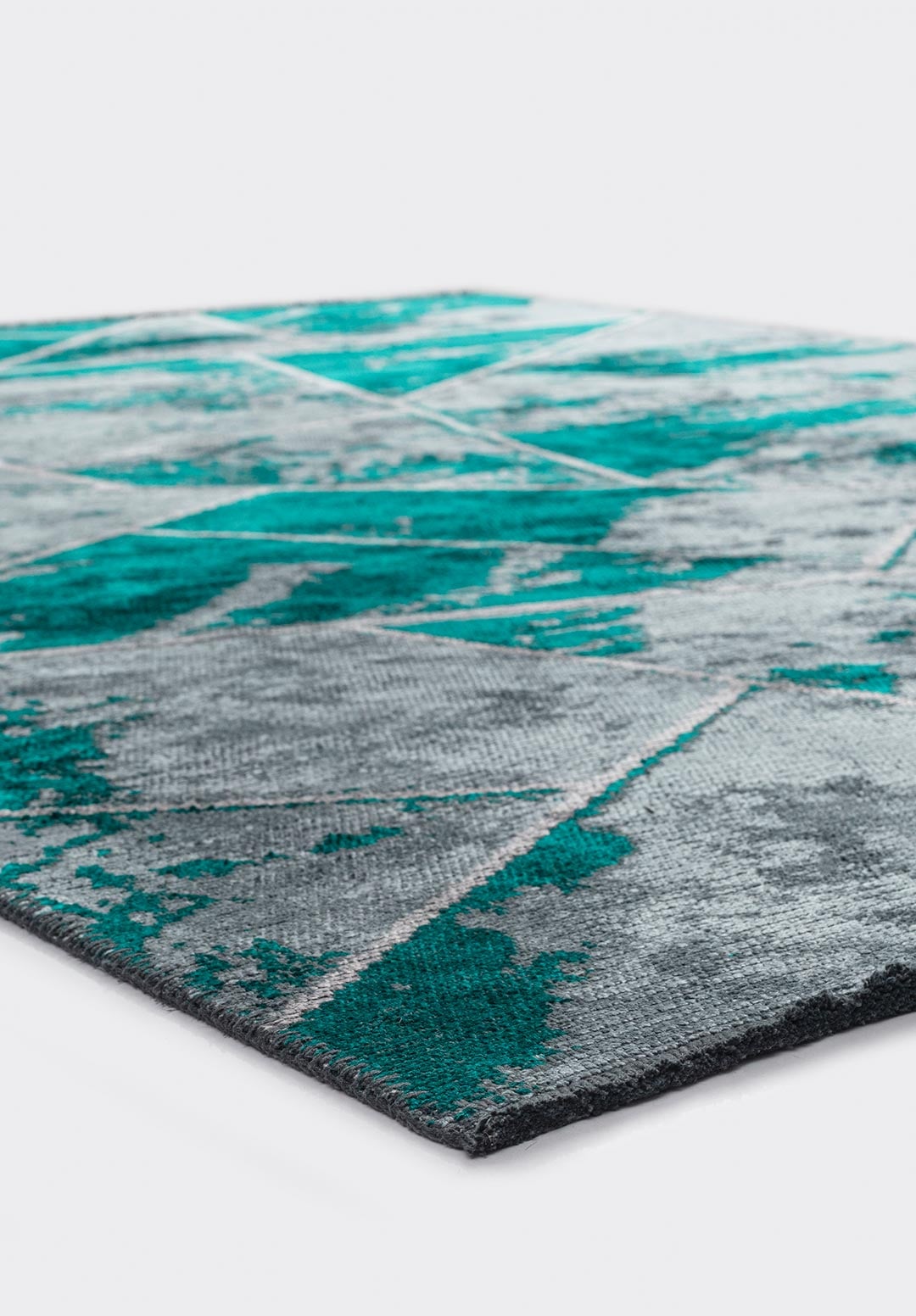 BREMEN BLUE - DARK TURQUOISE - LIGHT GREY RUG
