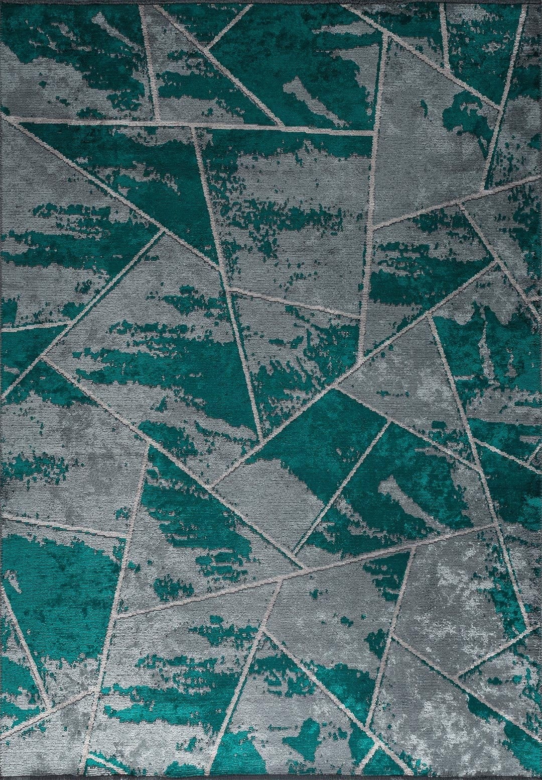 BREMEN BLUE - DARK TURQUOISE - LIGHT GREY RUG - 1