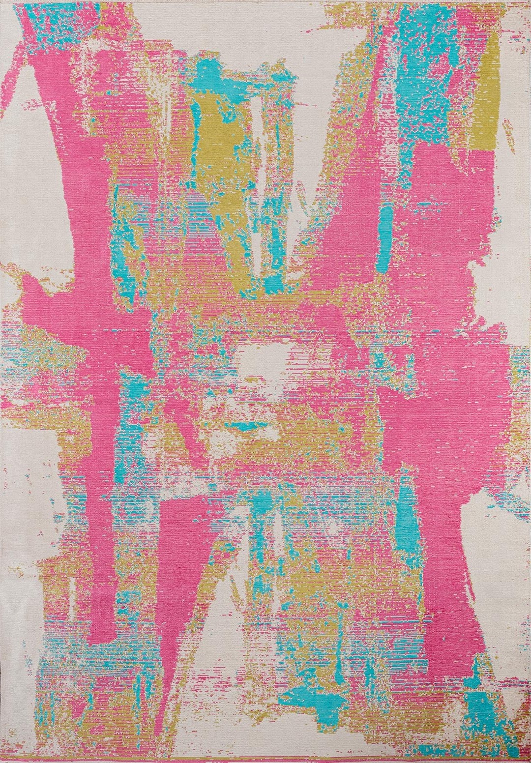 NICE PINK - TURQUOISE - KIWI - ECRU RUG