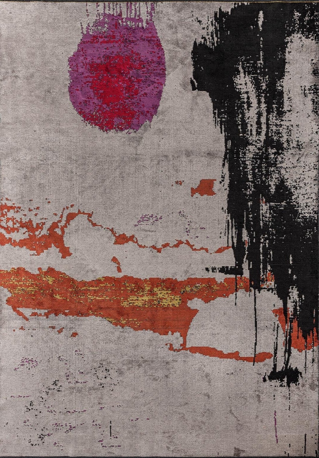 PO BLACK - PURPLE - RED - RUST - YELLOW - LIGHT GREY RUG - 1