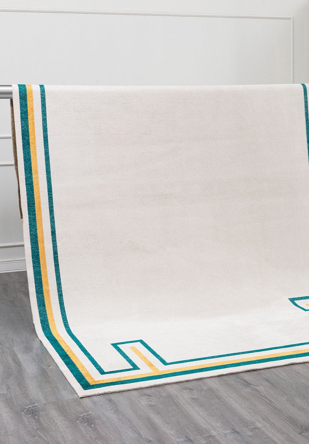DRESDEN DARK TURQUOISE - GOLD - ECRU RUG