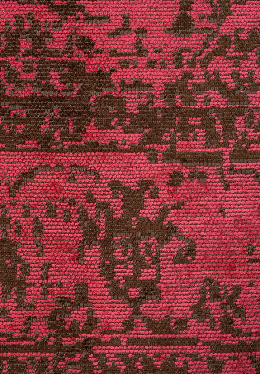 MEDALLION DARK BROWN - FUSCHIA RUG