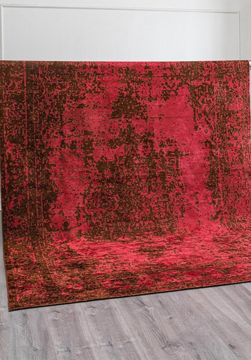MEDALLION DARK BROWN - MAGENTA RUG
