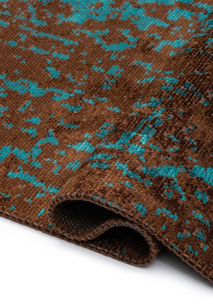 MEDALLION DARK BROWN - DARK TURQUOISE RUG