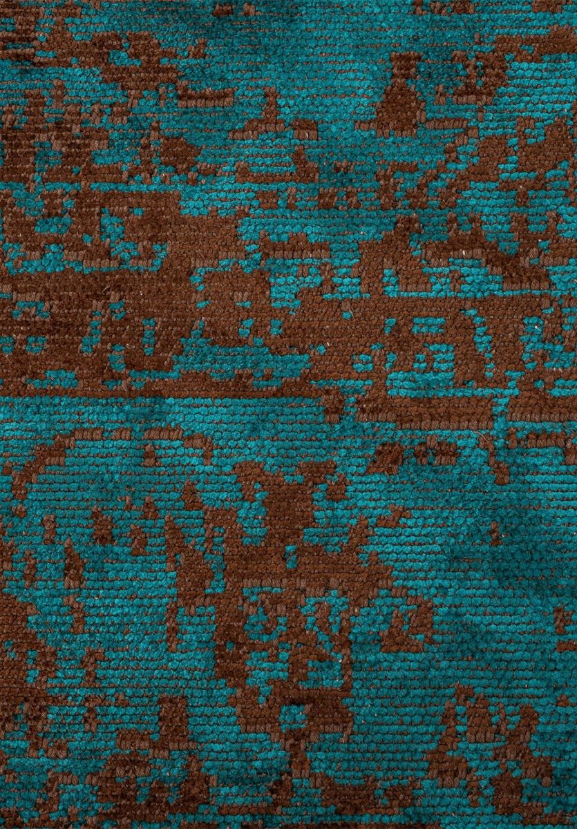 MEDALLION DARK BROWN - DARK TURQUOISE RUG