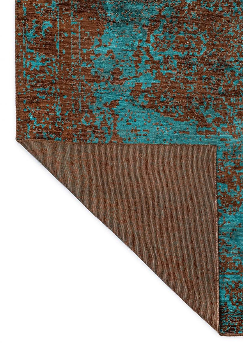 MEDALLION DARK BROWN - DARK TURQUOISE RUG