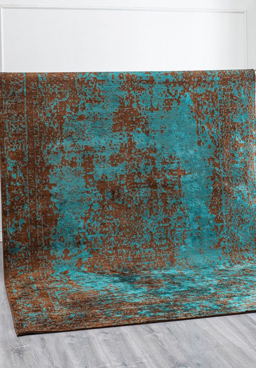 MEDALLION DARK BROWN - DARK TURQUOISE RUG