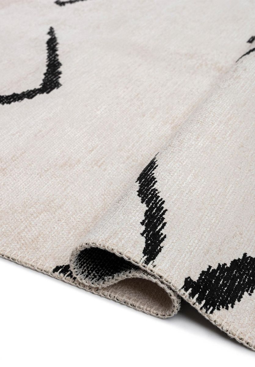 WAVE BLACK - ECRU RUG