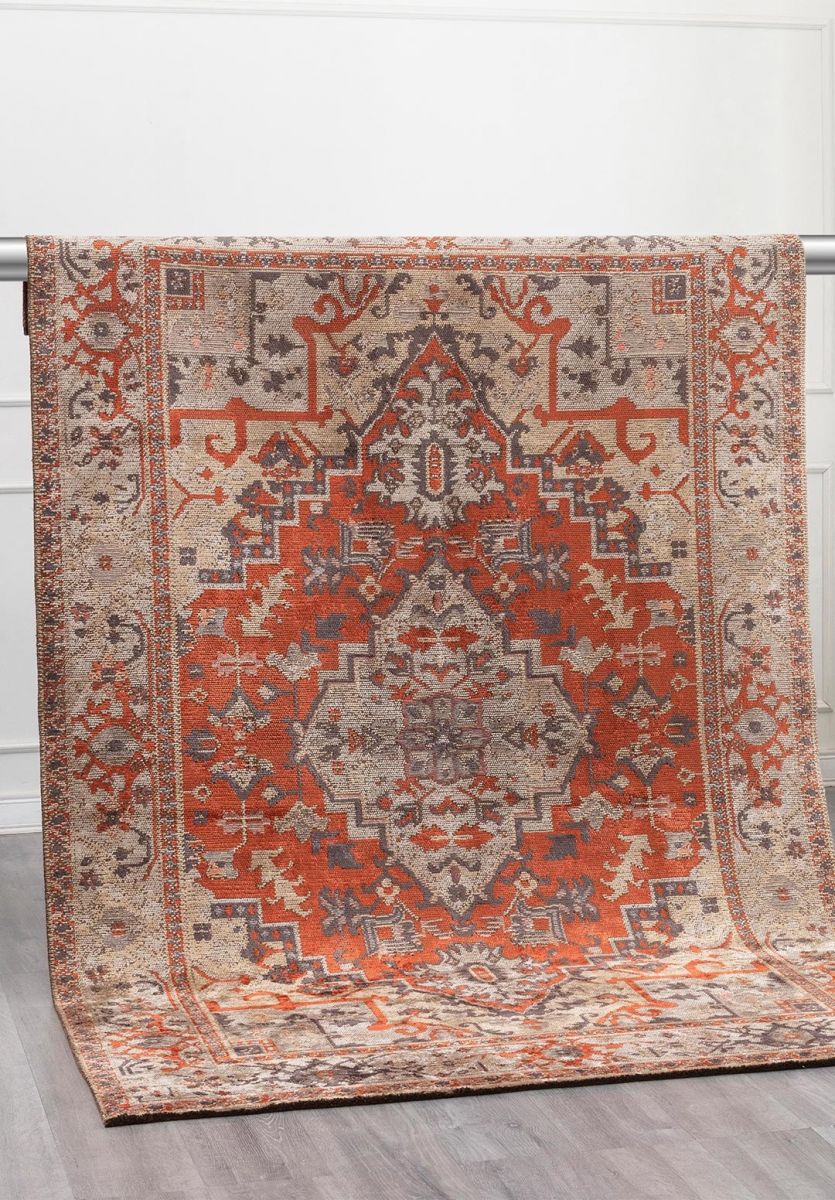 CITADEL BEIGE - ICE BLUE - DARK TERRA - CHARCOAL RUG