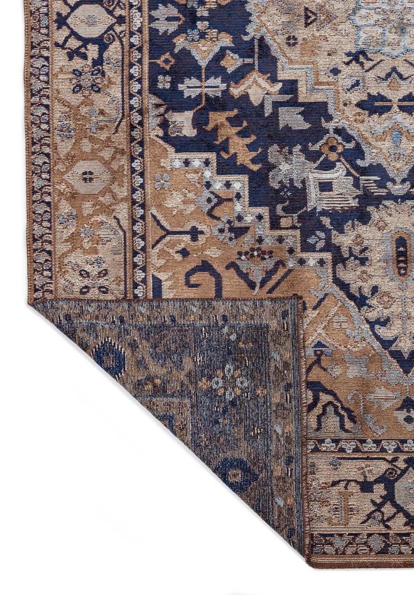 CITADEL MINK - BEIGE - DARK NAVY - BLUE RUG