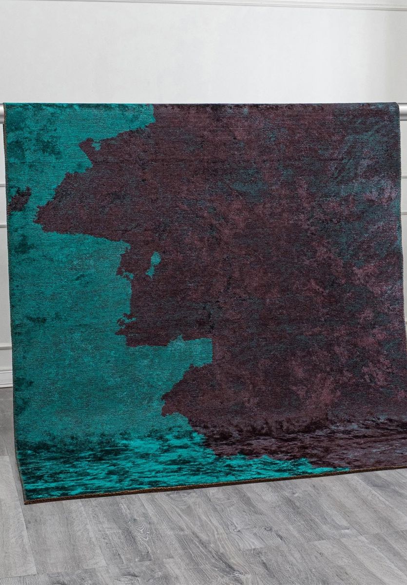 COAST DARK TURQUOISE - DARK BURGUNDY RUG