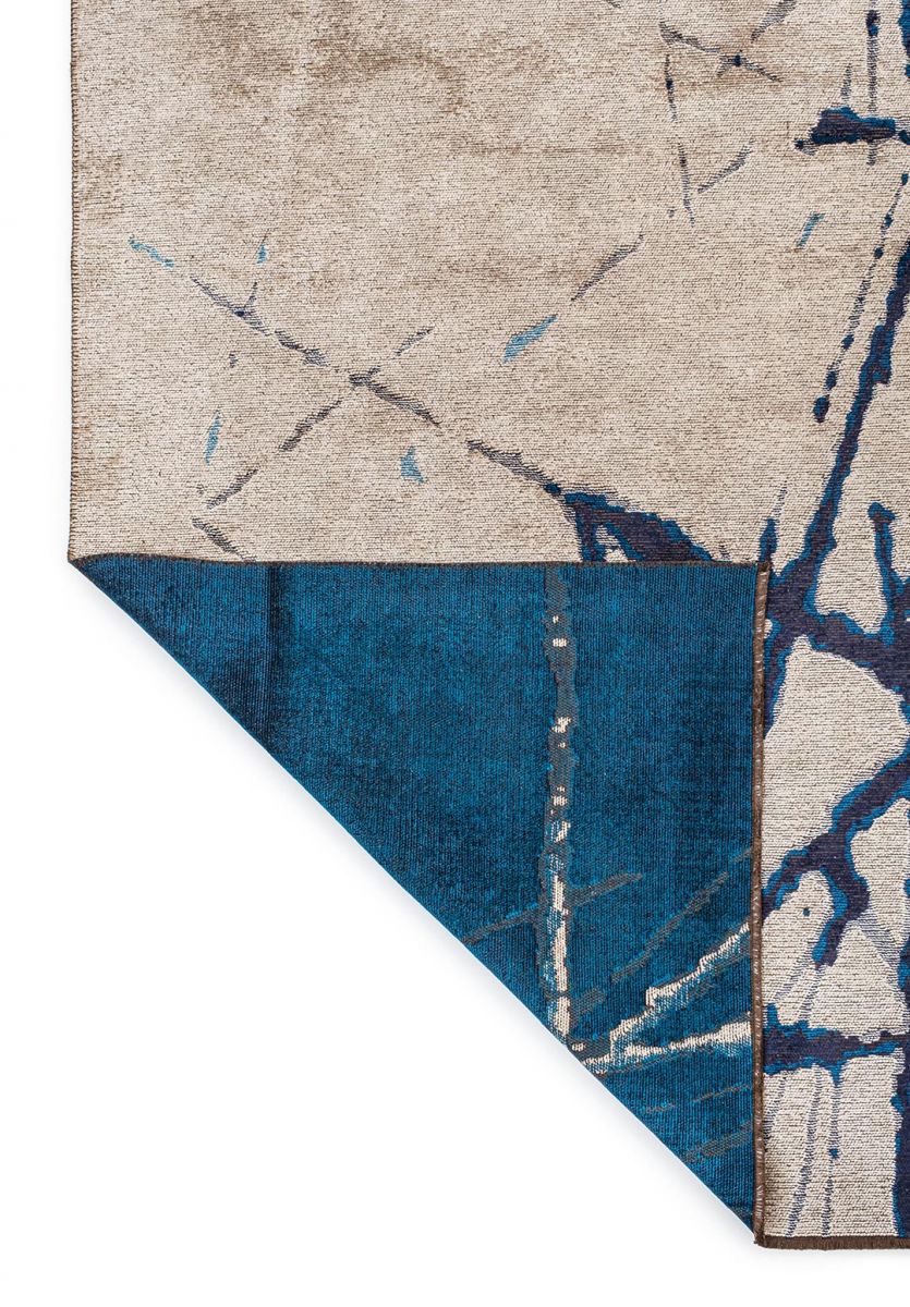 CRACK CREAM - CYAN - DARK NAVY RUG