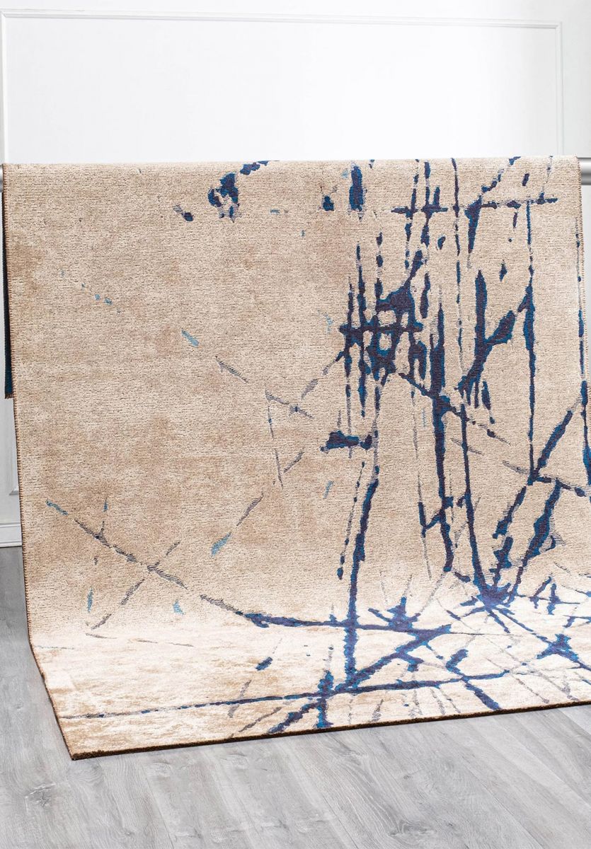 CRACK CREAM - CYAN - DARK NAVY RUG