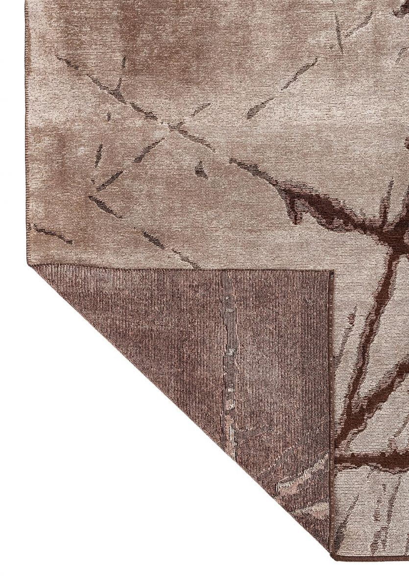 CRACK DARK BROWN - COPPER - CREAM RUG