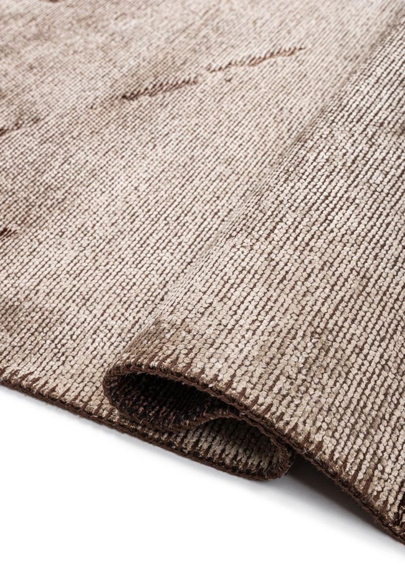 CRACK DARK BROWN - COPPER - CREAM RUG