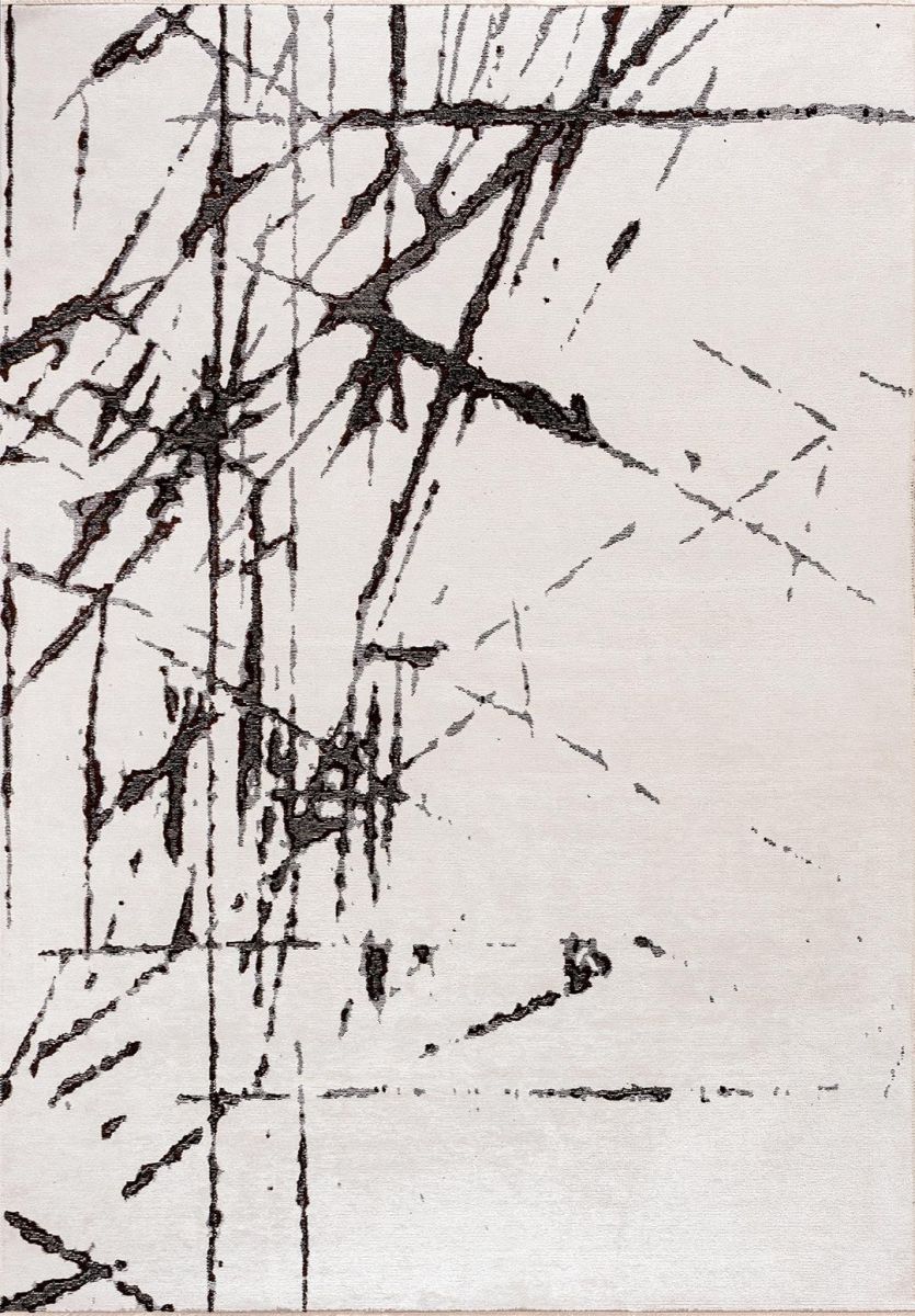 CRACK BLACK - DARK BROWN - WHITE RUG