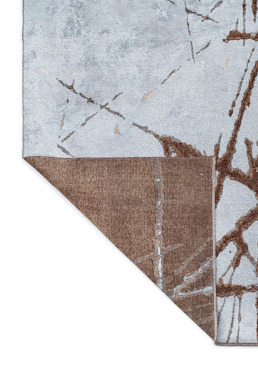 CRACK DARK BROWN - DARK BEIGE - ICE BLUE RUG