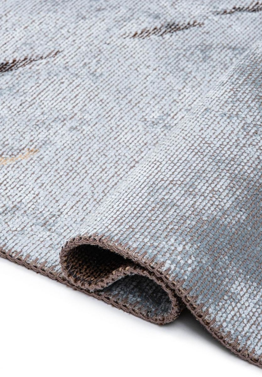 CRACK DARK BROWN - DARK BEIGE - ICE BLUE RUG