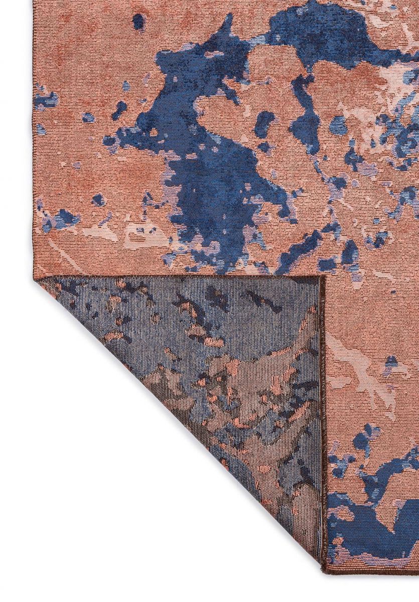 FLASH NAVY BLUE - GREY - LIGHT CORAL RUG