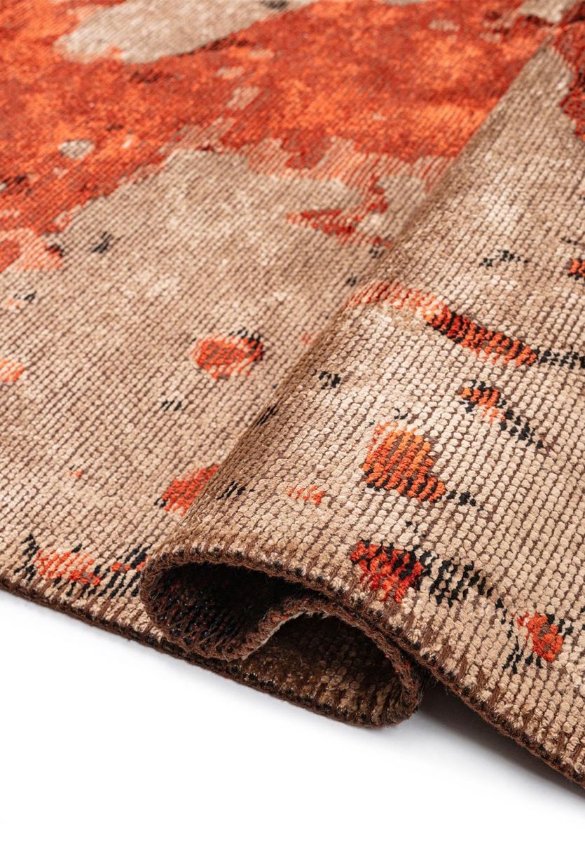 FLASH RUST - BLACK - DARK BEIGE RUG