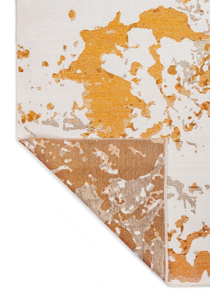 FLASH MUSTARD - LIGHT BROWN - WHITE RUG