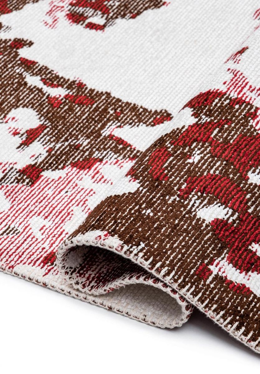 FLASH DARK BROWN - RED - WHITE RUG