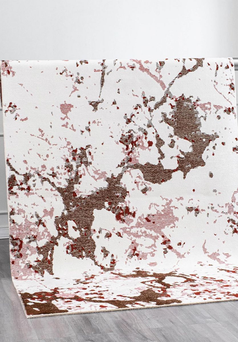 FLASH DARK BROWN - RED - WHITE RUG