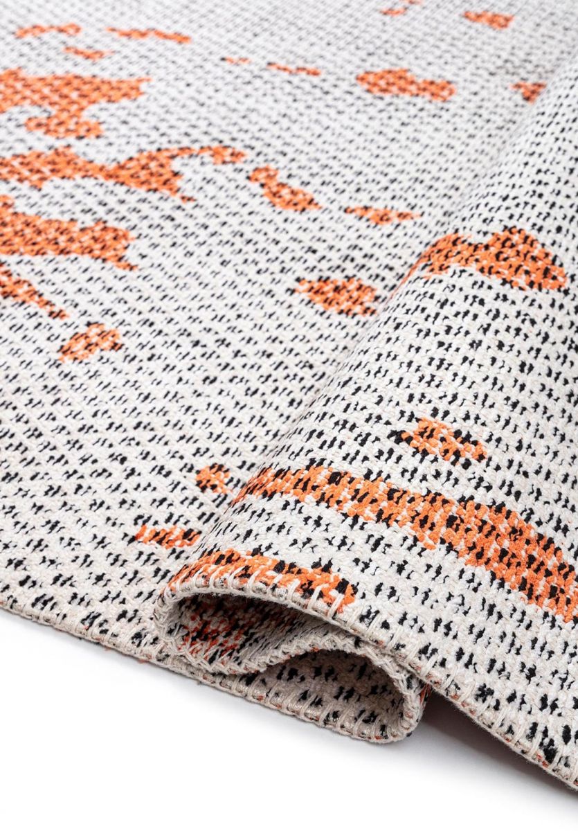 VERONA PEACH - BLACK - ECRU RUG