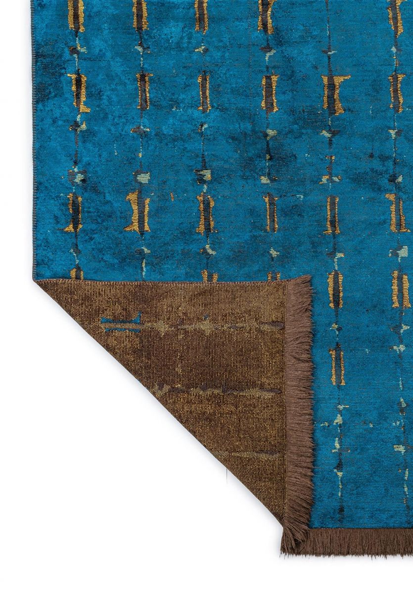 MAYA KIWI - DARK BROWN - CYAN RUG