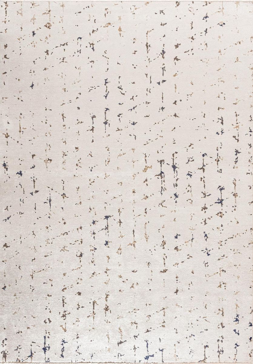 SCATTER DARK NAVY - LIGHT BROWN - ECRU RUG - 1