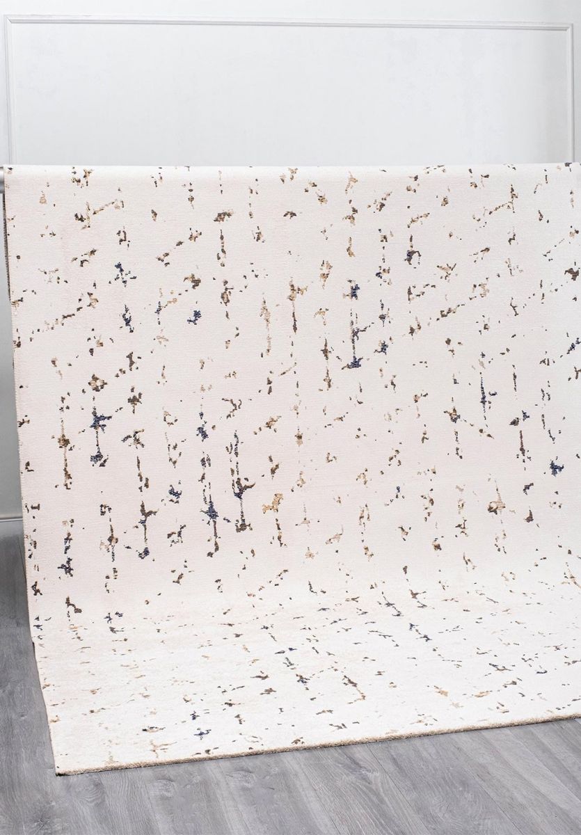 SCATTER DARK NAVY - LIGHT BROWN - ECRU RUG