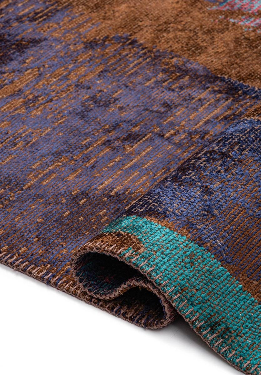 BLISS DARK BROWN - DARK NAVY - DARK TURQUOISE - CHERRY RUG