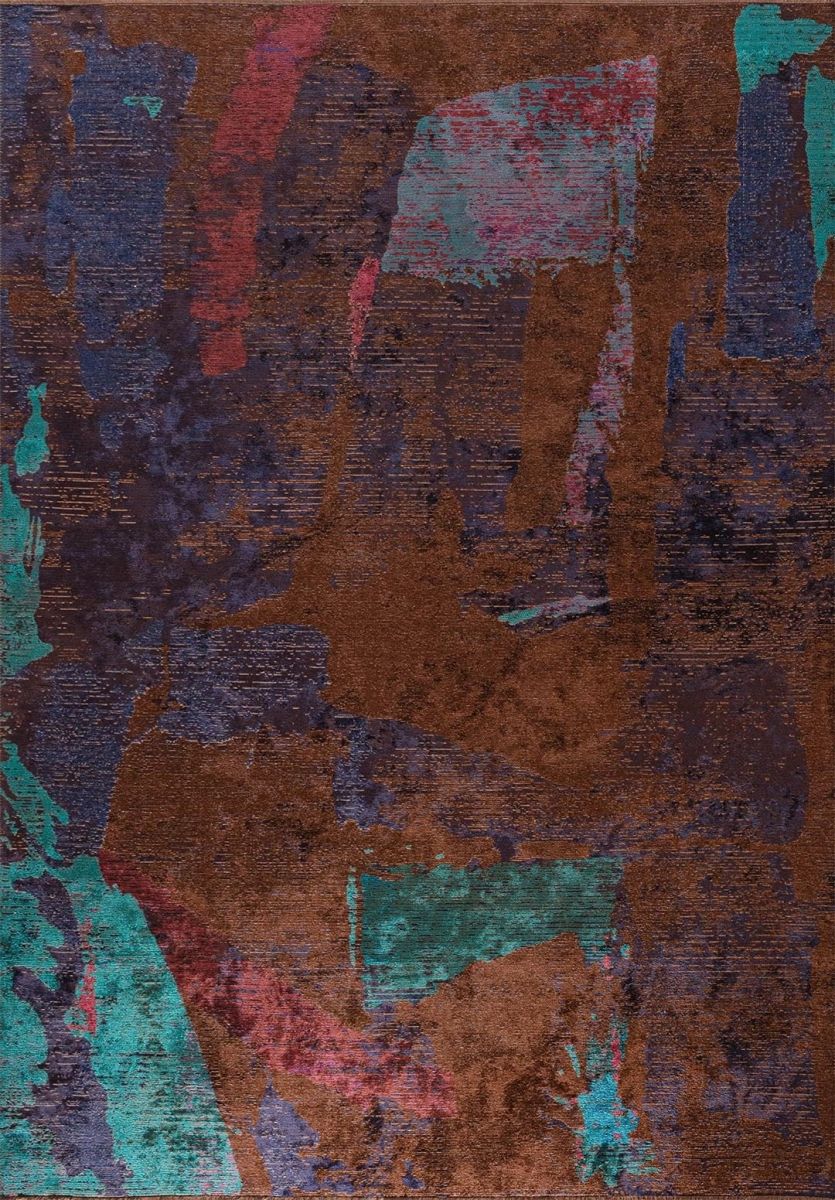 BLISS DARK BROWN - DARK NAVY - DARK TURQUOISE - CHERRY RUG