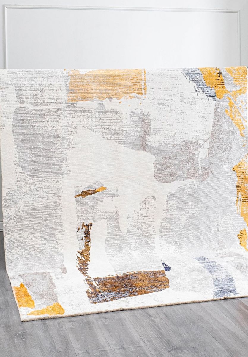 BLISS WHITE - GREY - MUSTARD - DARK NAVY RUG